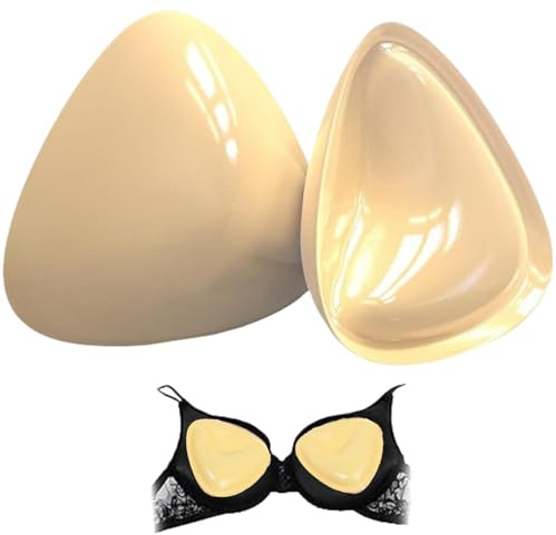 AYAYAMO 2PCS Self Adhesive Boob Pads Bra- Strapless Bra Push Up Bra, Stick on Bra Push Up Bra，Invisible Bra，Double Sided Sticky_Pads Push up Breast Pads-D Cup Beige