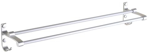 Homoyoyo Toallero De Pared Doble De Aleación De Aluminio 50 Cm Mate Resistente Oxidación Soporte para Esponja Baño 2 Ganchos Tornillos Incluida para Baño Cocina