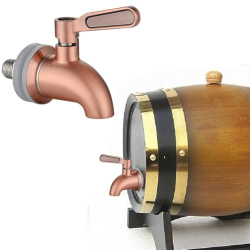 Besshepplo Glass Drink Dispenser Tap Stainless Steel Beverage Drink Dispenser Tap Beer Faucet Beverage Dispenser Spigot Replacement For Hot Cold Water Wine Juice(Brushed rose gold(16mm))