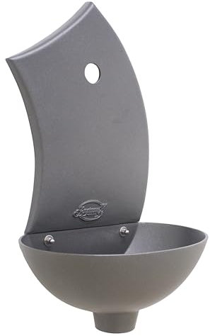 FONDERIA BONGIOVANNI | Fontaine de jardin | Fontaine murale | Modèle Pinta | Couleur anthracite fonte | avec ou sans robinet | pour maison jardin | Fontaine d'extérieur (sans robinet)