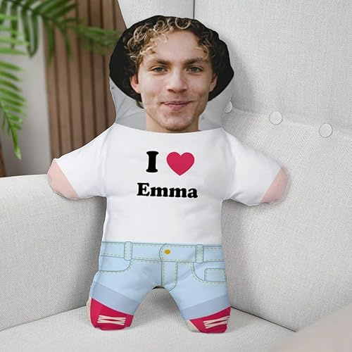 Wanapix | Cuscino Pupazzo Personalizzato con Foto del Viso | Regalo di Compleanno/Festa del Papà | Divertente con Imbottitura | Personalizzata Idea Regalo | Boyfriend