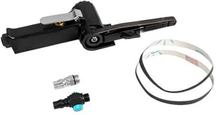 Dualoai Ponceuse à Bande Pneumatique avec Bandes Abrasives et Clé pour Les Tâches de Finition, 10mm B