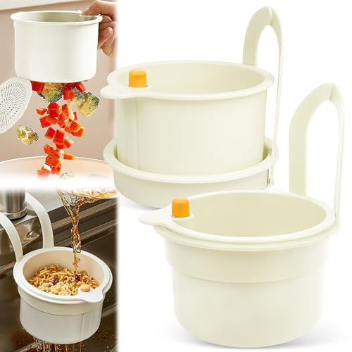 KOVSGQ Passoire Evier Cuisine Passoire pour évier Crépine Suspendue pour Robinet Faucet Hanging Strainer Multifonction Amovible Pour le Lavage Organisateur Dans l'évier de la Cuisine (Blanc)