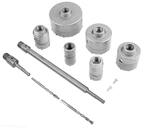Lot de 10 Scies Cloches SDS Plus 35-110 mm Forets pour Béton Ciment Pierre Mur Carotteuse TCT pour Béton Brique Carrelage Granit Pratique