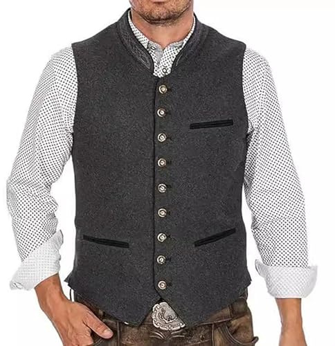 unilarinna Trachtenweste Herren Oktoberfest Herren Outfit Mit Stecktuch Edel Festanzug Für Hochzeit Musik Anlass Trachtenweste Trachtenjacke Trachtenhemd Tracht Oktoberfest Accessoires Trachtenmieder