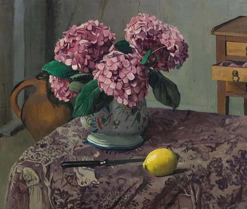 RZHRHJES Famous Painting Poster Art Canvas Print Retro Picture Hortensias and Lemon by Felix Edouard Vallotton Poster Wall Art for Home Decor 60x90cm