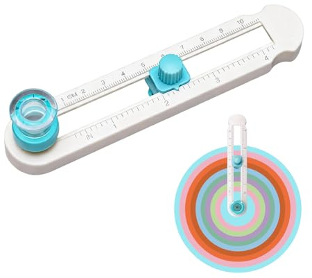 Poraceous Runder Papierschneider, verstellbarer Kreisschneider, zum Schneiden eines drehbaren Kreises mit einem Durchmesser von 2-20 cm, für Grußkarten, Alben, Karton, Fotos (weiß)