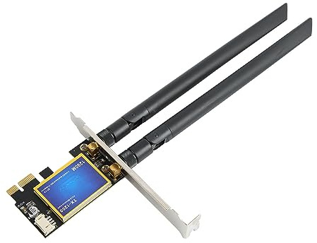 LUCKDANO Adattatore di Rete Wireless PCIE per Scheda WiFi 1200Mbps Dual Band 2.4GHz 5GHz 4.0 con 2 Antenne Ad Alto Guadagno per PC Desktop 7 8 10