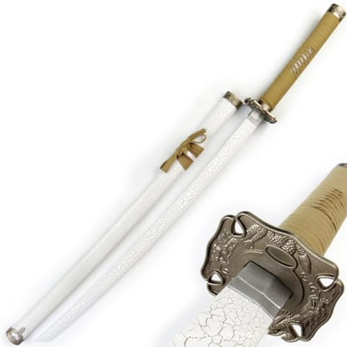 Samurajsvärd, böjd träningsbokken med mantel, Katana rekvisita för cosplay, display och samlingsdekor