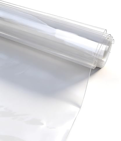 Hobbspring 1 Rolle Klare TPU Vinyl Stoff 0.4mm Wasserdicht Dünne Kristall Umhüllte Plastik Tuch Vielseitig DIY Basteln Kleidung Stoff Zur Herstellung Von Handtaschen DIY Deko
