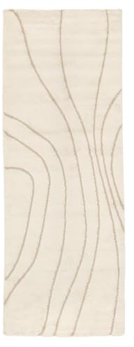RugVista Bahia Teppich, 80 x 200 cm, Cremeweiß/Beige | Moderne, Rechteckig, Niedriger Stapel, Nur chemische Reinigung, Oeko-Tex 100