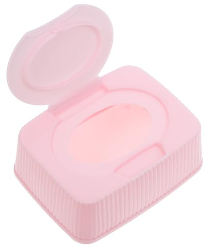 BATHVEVE Multifunktionale Feuchttücherbox mit Deckel aus Pp Kompakter Rechteckiger Behälter für Babyfeuchttücher und Wattepads für Reisen und Büro Stylisch in Rosa