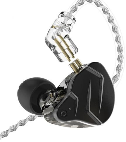 Ejoyous Trådbundna in Ear-Hörlurar, BA Plus DD Hybrid Driver DIY-Hörlurar 3,5 Mm Trådbundna med Silverpläterad Kabel, Avtagbar 0,78 Mm Stift, HIFI DJ Löpning Sport Användning (utan mikrofon)