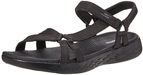 Skechers womens On-the-go 600 - Brilliancy Sport Sandal, Black, 11 Wide US
