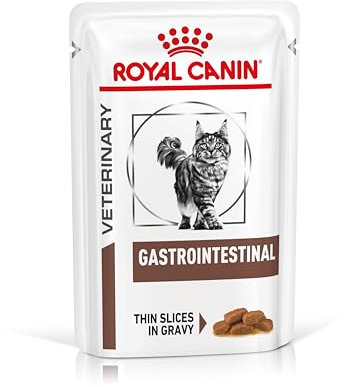 Royal Canin Gastrointestinal | 12 x 85 g | Diät-Alleinfuttermittel für ausgewachsene Katzen | Feine Stückchen in Soße | Kann die Verdauung unterstützen | Im Frischebeutel