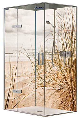 Original FLYERANDPRINT - SHOWER-PLATE, Alu-Dipond, OHNE FUGEN, Fliesenersatz, Duschrückwand, Wunschmaß, Dusche, Bad, Wandverkleidung, Wandverkleidung, DS-17-54 (90 x 200+120 x 200 cm)