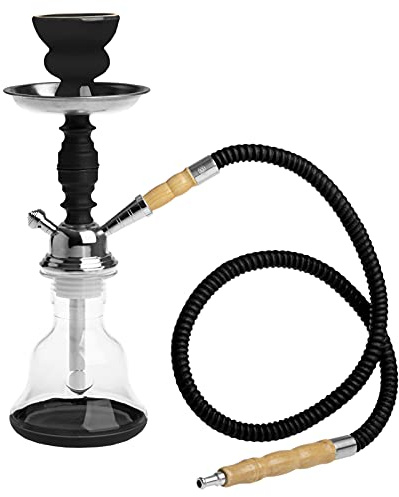 HIBRON Cachimba Pequeña 30cm Premium Kit Completo, con 1 Manguera y Base Acrílica Transparente Hermosa