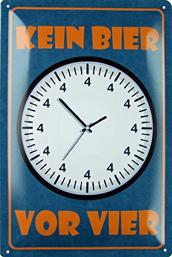Metall Schild 20x30cm Kein Bier vor vier Humor Spruch Sprüche Blechschild
