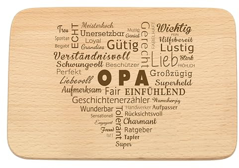 Spruchreif | Frühstücksbrettchen mit Gravur „Opa“ | Perfekte Geschenkidee für den Großvater zum Vatertag
