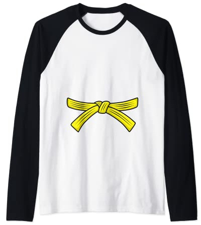 Judo belt yellow belt Judo 5th Kyu Obi, Jiu-Jitsu, Aikido Raglan Baseball Tee