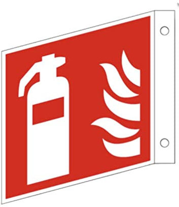 Feuerlöscher Schild Brandschutzzeichen 15x15 Fahnenschild ISO 7010 nachleuchtend