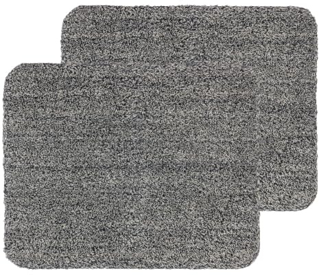 Rutschfeste Schmutzfangmatte innen waschbar - 2er Set Anthrazit 60 x 75 cm
