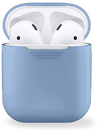 MyGadget Cover in Silicone Morbido Custodia Compatibile con Apple AirPods 1 e 2 Generazione - Case per Cuffie Auricolari - Skin in Gomma - Celeste