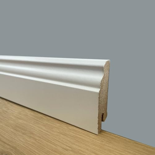 Eternal Parquet 96ml di BATTISCOPA ZOCCOLINO DUCALE in Fibra di Legno COMPATTA 60X15 Bianco