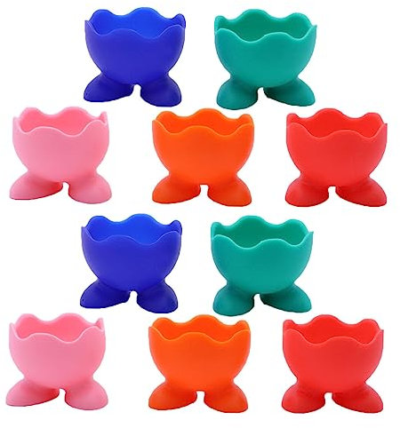Anneome Lot de 10 Coquetiers en Silicone pour Œufs Durs, Supports Antidérapants, Matériaux Résistants Au Micro-Ondes, Adaptés pour Cuisson Vapeur à La Maison