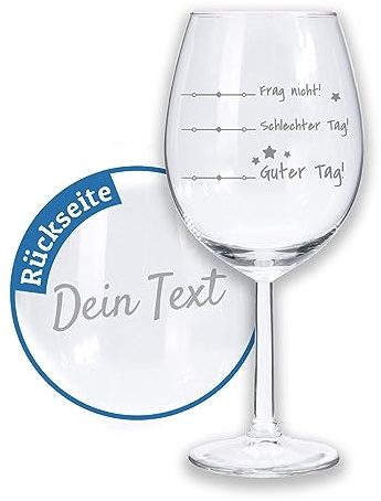 LALALO Weinglas mit Gravur, personalisierbar mit Namen Wunschname Wunschtext, Lasergravur Spruch, Wein Geschenk für Frau Freundin Mama Kollegin Chefin Schwester, Geburtstag Weihnachten
