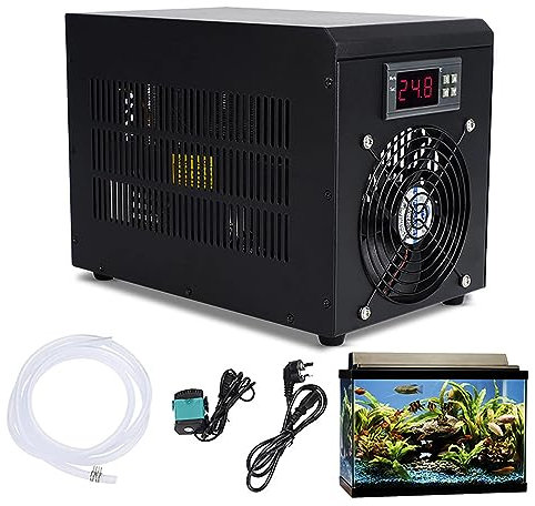 Enfriador de Acuario de 180 W, Enfriador de Tanque de Peces de 60 l/Enfriador de Agua hidropónico, Enfriador de Agua de Acuario, acuicultura de cría de camarones de Peces silencios