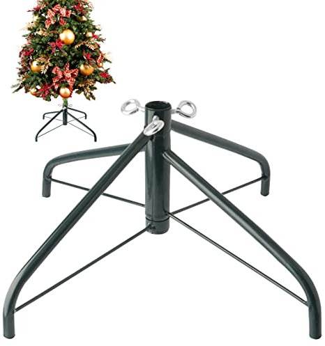 EZYDECOR Metal Christmas Tree Stand for Artificial Tree 17 Folding Christmas Tree Base Stand for Real Tree (Green)