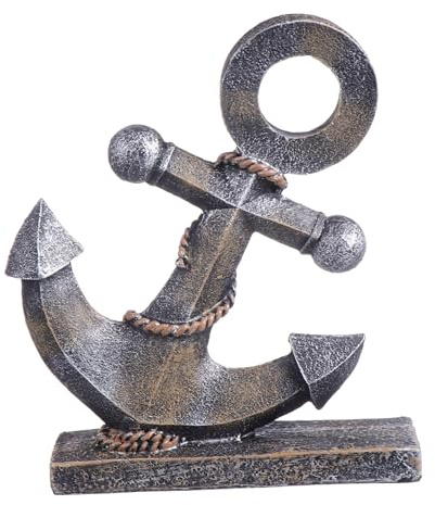 Abaodam Ornamento Statua Ancora in Resina Tafts, Scultura Decorativa a Forma Di Ancora Per Barca, Arredamento Nautico Per Casa, Bar e Ristorante, Dettaglio Artigianale Realistico