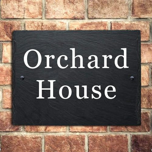 Slate House Signs House Numbers Plaques Door Number Plaques for Wall Slate House Numbers House Signs for Outside UV Printed 30X20cm (Rectangle)
