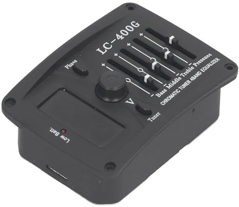 4-Band-EQ-Vorverstärker für Akustikgitarre, Piezo-Tonabnehmer-Tunersystem – LC400G