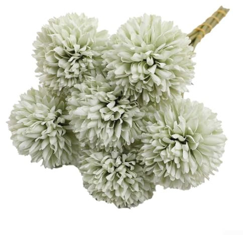 CARMOTTER Künstlicher Chrysanthemen-Blumenstrauß, symbolisiert Glück, perfekt als Heimdekoration (grün)
