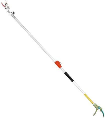 LeafLux Extendable Tree Cutter, 3.67-5.45 FT Telescopic Pole Pruner, Lightweight Aluminum Handle, Teflon-Coated Blade, Cuts Up to 1/2 Inch, Ideal for Fruit Picking & Tree Branch Cutting | LFX101