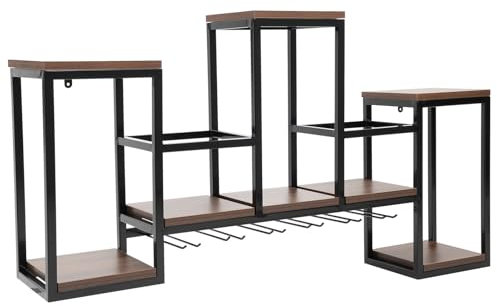 Industrial Metal Bar Wine Rack Bottle Storage Wall Mounted Display Holder Drink Shelf Glass Restaurant Bottles European Style for restaurants bars wine stores lounges individual households etc