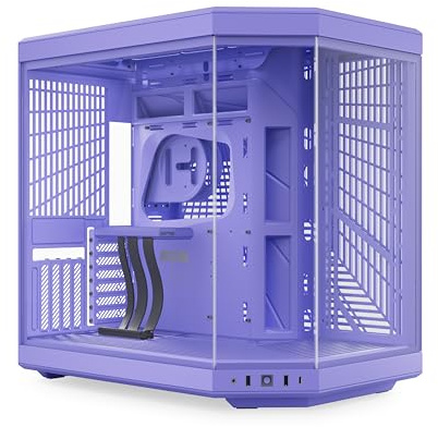 HYTE Y70 Mid-Tower ATX Gaming PC Desktop Case - Panoramic Tempered Glass - Dual Chamber - High Airflow Chassis - PCIE 4.0 Riser Cable Included - New Modern Aesthetic - Taro Milk (Purple)