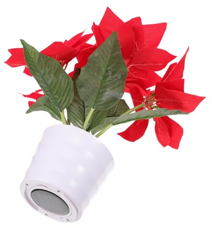 Milisten Solar Powered Christmas Flowerpot Lights Decorative Garden Xmas Decor Simulation Flower Light for Outdoor