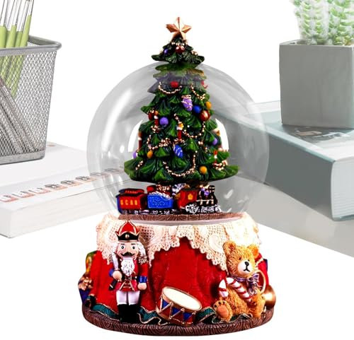 demaxiyad Christmas Nutcracker Snow Globe,Christmas Illuminated Snow Balls Nutcracker - Musical Nutcracker Snow Globe | Music Lighted Swirling Glitter Globe Box