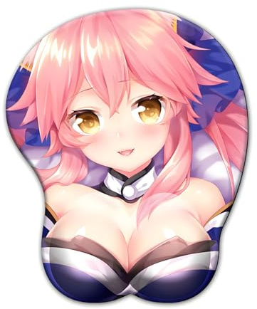 ELLENNE - Tapis de souris 3D en gel avec repose-poignet - GAMING MANGA ANIME JAPAN (Dessin 01)
