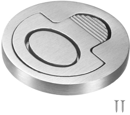 M METERXITY 1-Pack Flush Ring Pull, 2.56 x 1.18 inch Hidden Recessed Handle | Boat Deck Hatch Latch, Stainless Steel, With Screws, Round, For Barn, Pocket, Closet Door