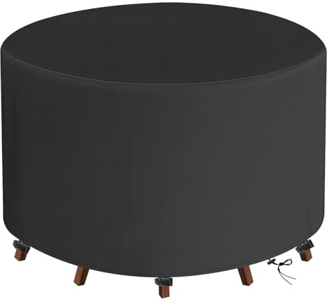 TopSoul Housse Table de Jardin Ronde 600D Housse Protection Table Jardin Housse de Protection Salon de Jardin Imperméable Housse de Table Exterieure Housse de Meuble Étanche Ronde 155x100cm