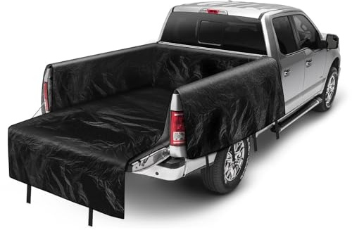 Kistrba Truck Bed Tarp for Full Size Truck Standard Bed, Compatible with Ford F-150, Chevy Silverado, Dodge Ram, GMC Sierra, Toyota Tundra, Nissan Titan, 6.4'-6.5' Long Truck Bed Cargo Cover