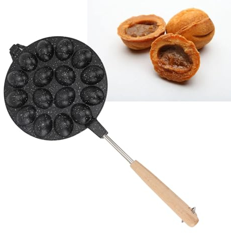 Oreshki Stampo per Biscotti da Forno Oreshnitsa, 16 Stampi Biscotti Alle Noci Torta Oreshek, Forma Stampaggio Metallo Creatore Forma Noci per Panetteria Domestica Dolci (Tipo 1)