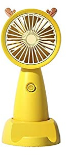 ZGJIAJU Desk Fan USB Handheld Small Electric Fan Summer Student Desktop Portable Handheld Mini Small Electric Fan(Yellow)