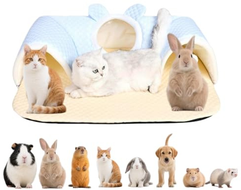 Tunnel per porcellini d'India con palla giocattolo, morbido tubo da gioco per piccoli animali e casetta per dormire, per conigli, gatti, criceti, cincillà, ricci e altri animali domestici (design
