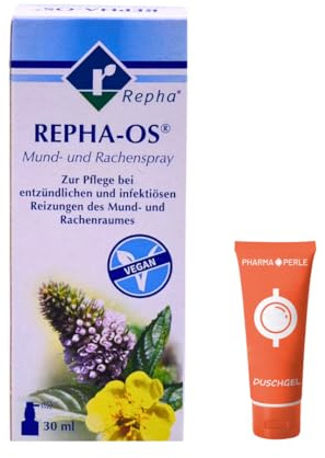 Repha-OS Mund- und Rachenspray 1x 30 ml I Pflege bei entzündlichen & infektiösen Reizungen im Mund- & Rachenraum I zuckerfrei & pflanzlich I gegen Mundgeruch I Spar-Set plus Pharma Perle give-away