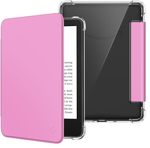 Fintie Hülle für 6 Kindle (11. Generation) – 2024/2022 | Clear Weich TPU Case, Leichte Cover, Auto Sleep/Wake für 6 Zoll Kindle Basic, Lila Rosa